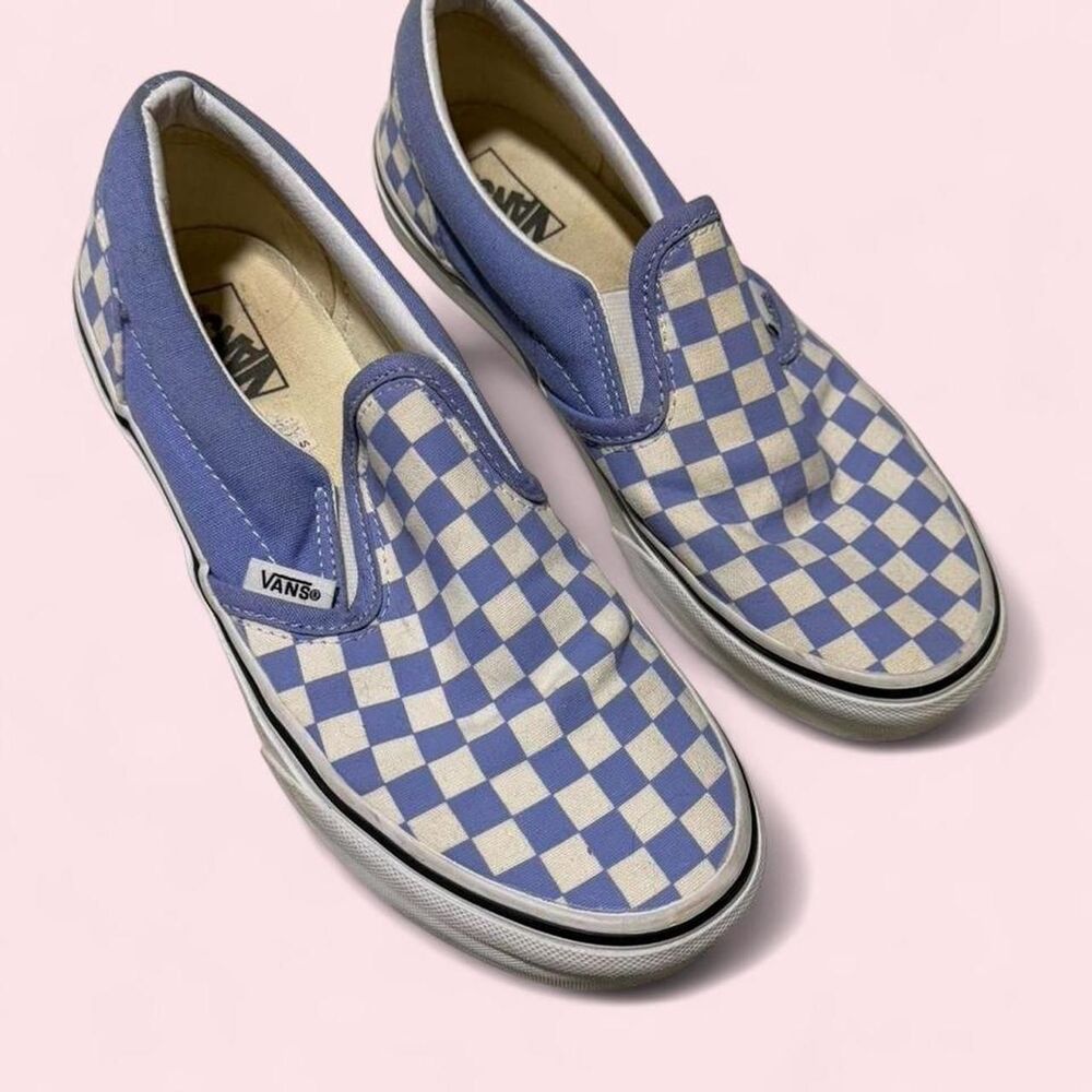 Vans girls Purple and white slip ons